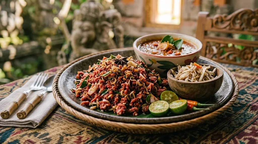 Lawar, traditional mixed vegetable dish