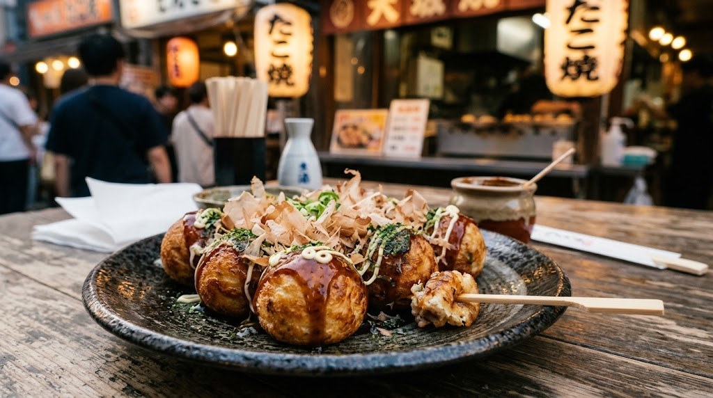 Takoyaki street food, Osaka