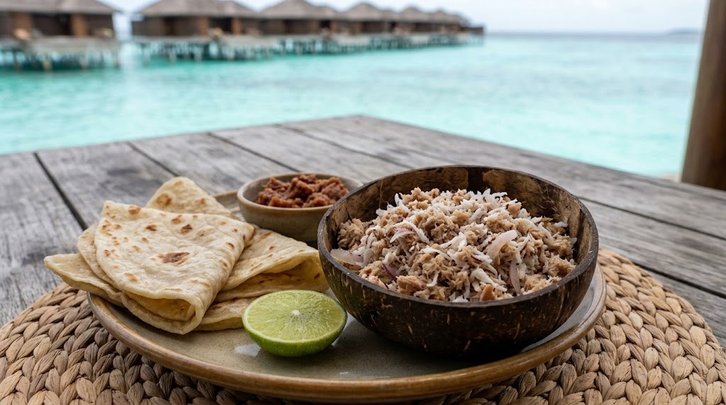 Fresh seafood plating, Maldives resort dining
