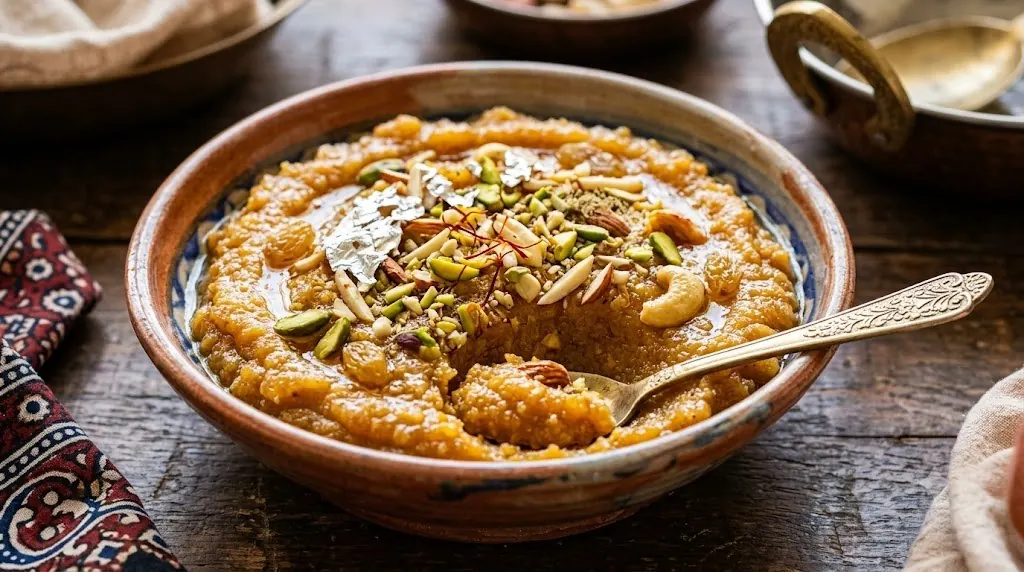 Halwa puri breakfast