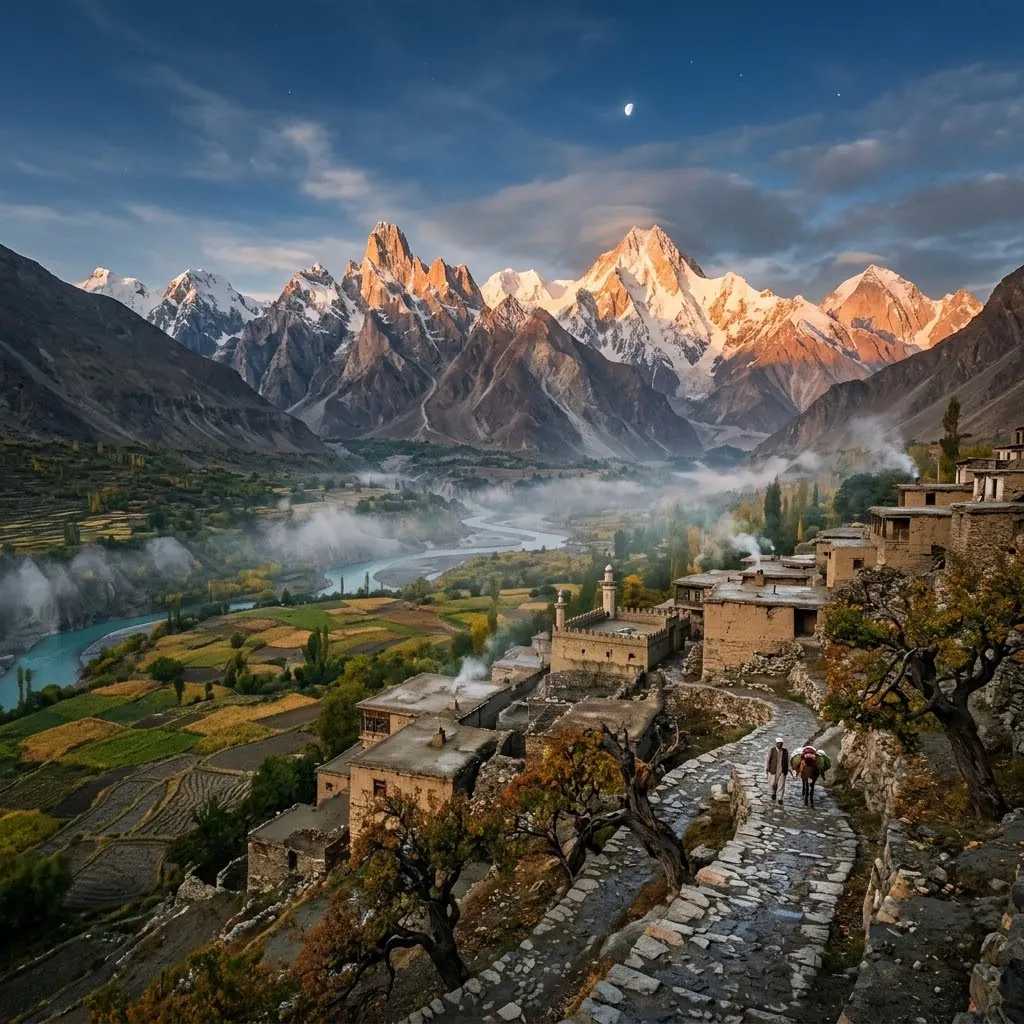 Guesthouse courtyard, Skardu