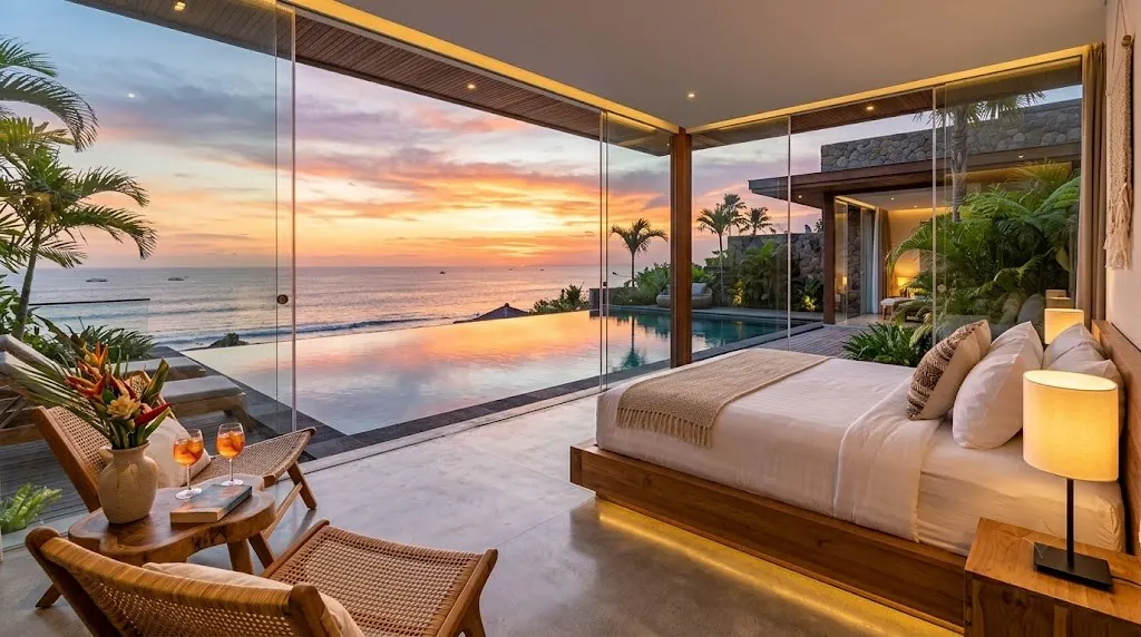 Villa interior, valley views