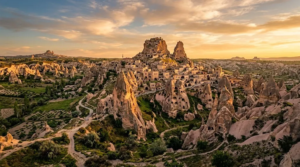 Uçhisar castle and valley views