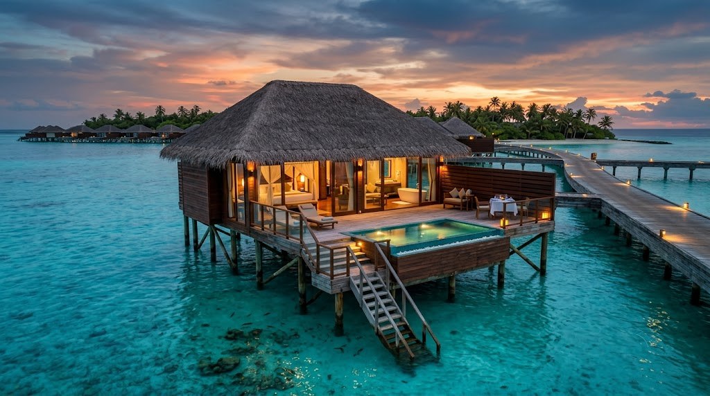 Overwater villa exterior, Gili Lankanfushi, Maldives