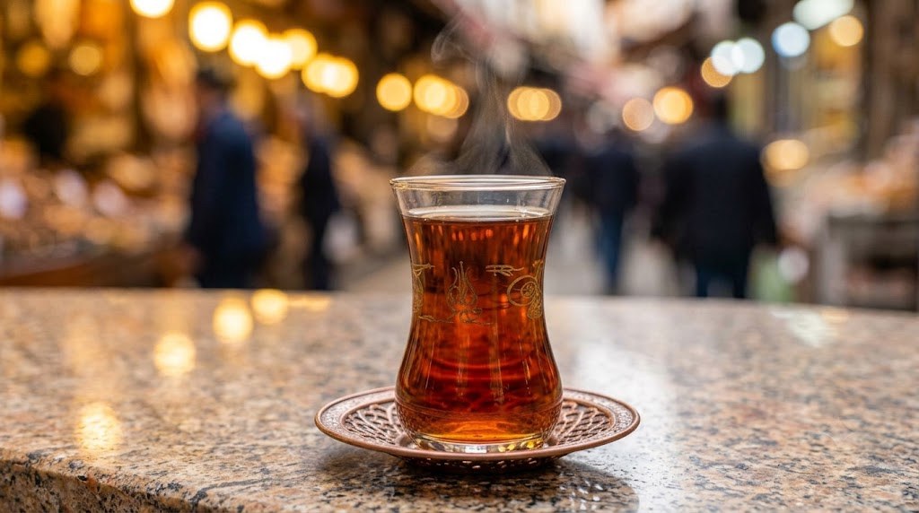 Turkish tea (çay) service